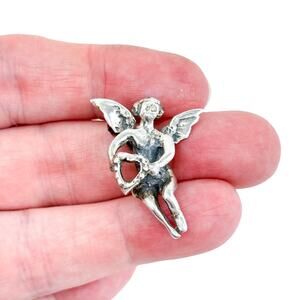 Vintage Sterling Silver 925 Angel Pin Brooch